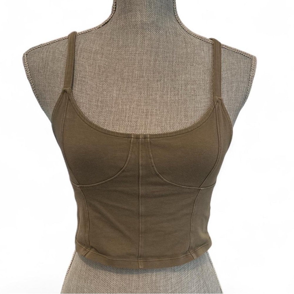 Green Cropped Tank Top